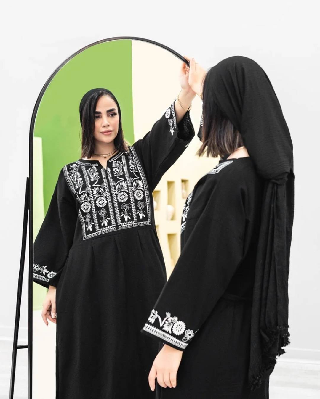 پیراهن ساحلی نخی آستین بلند زنانه