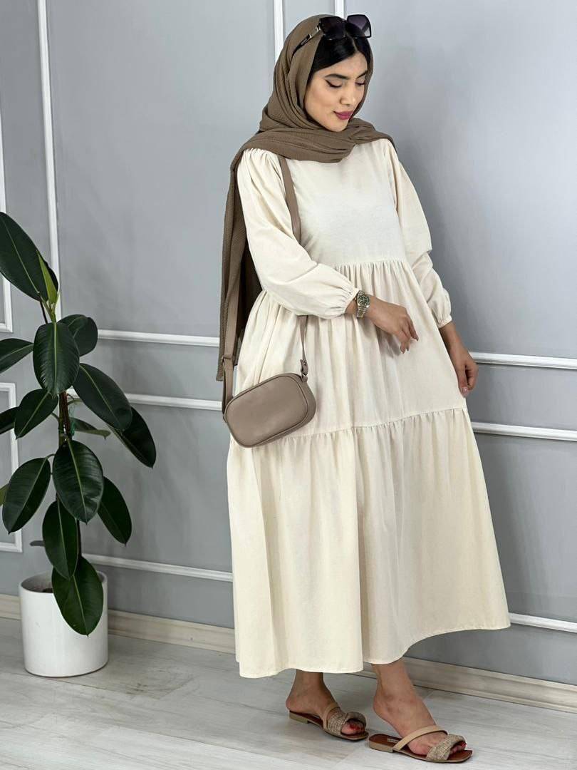 پیراهن ساحلی زنانه بلند آستین دار لنین