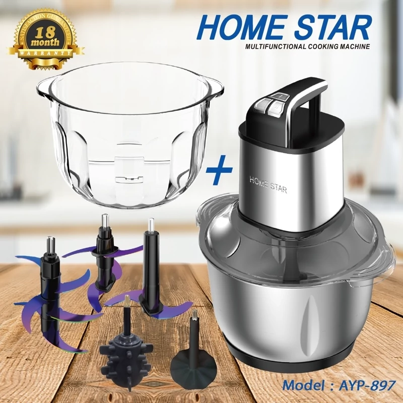 خردکن و غذاساز دو کاسه هوم استار مدل AYP-897